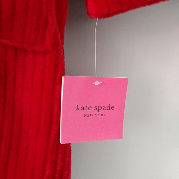 NWT Kate Spade New York Chenille Robe Fuzzy Red Size XS Small - Picture 14 of 15